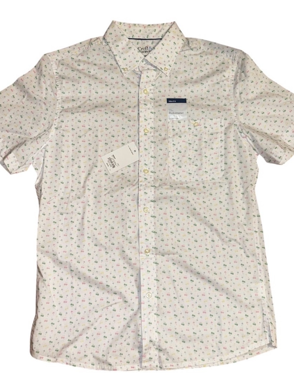 Croft & Barrow Men's Short-Sleeve Palm Tree Print Shirt NWT
